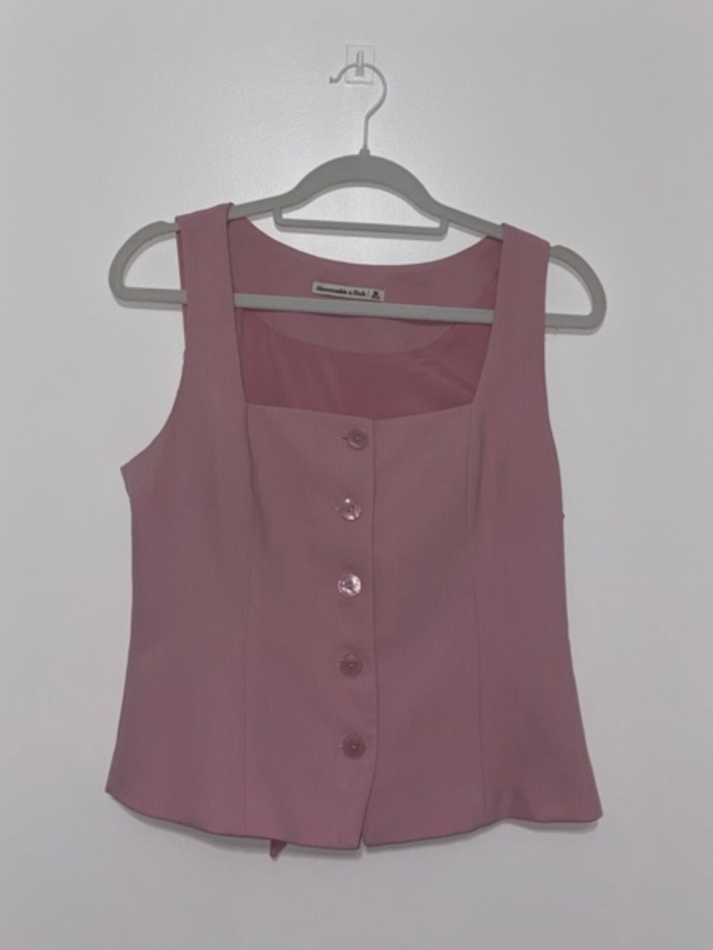 Abercrombie & Fitch Pink Button Front Tank Top